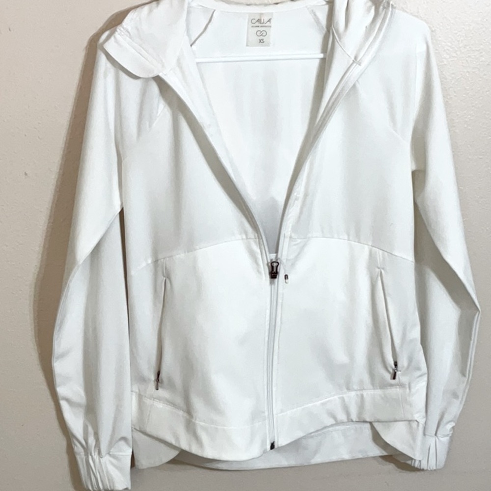 CALIA by Carrie Underwood White Utility Jacket with Full-Length Zipper